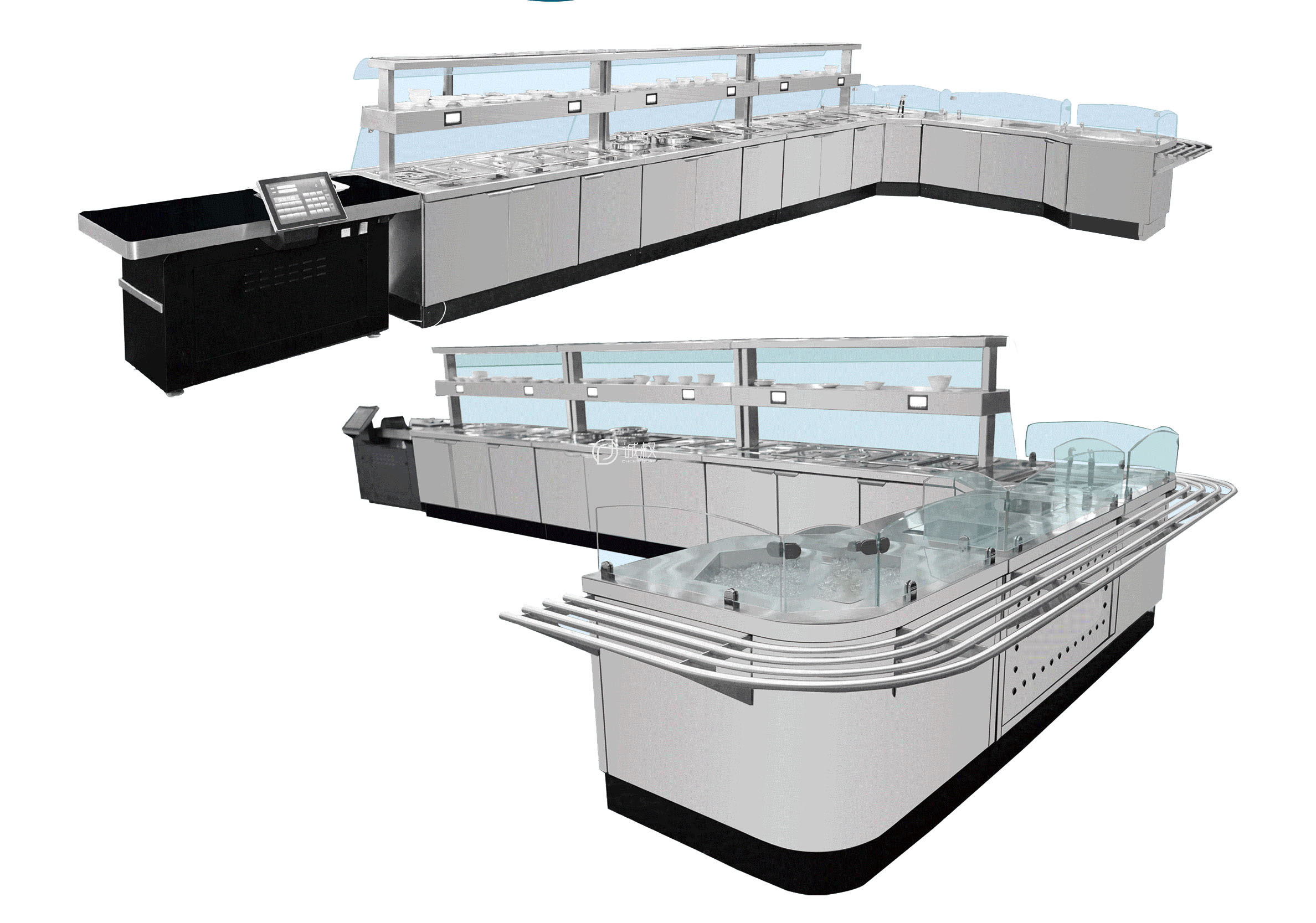 豪华售饭组合台