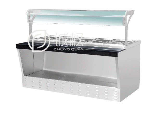 不锈钢支架售饭台带大理石滑道